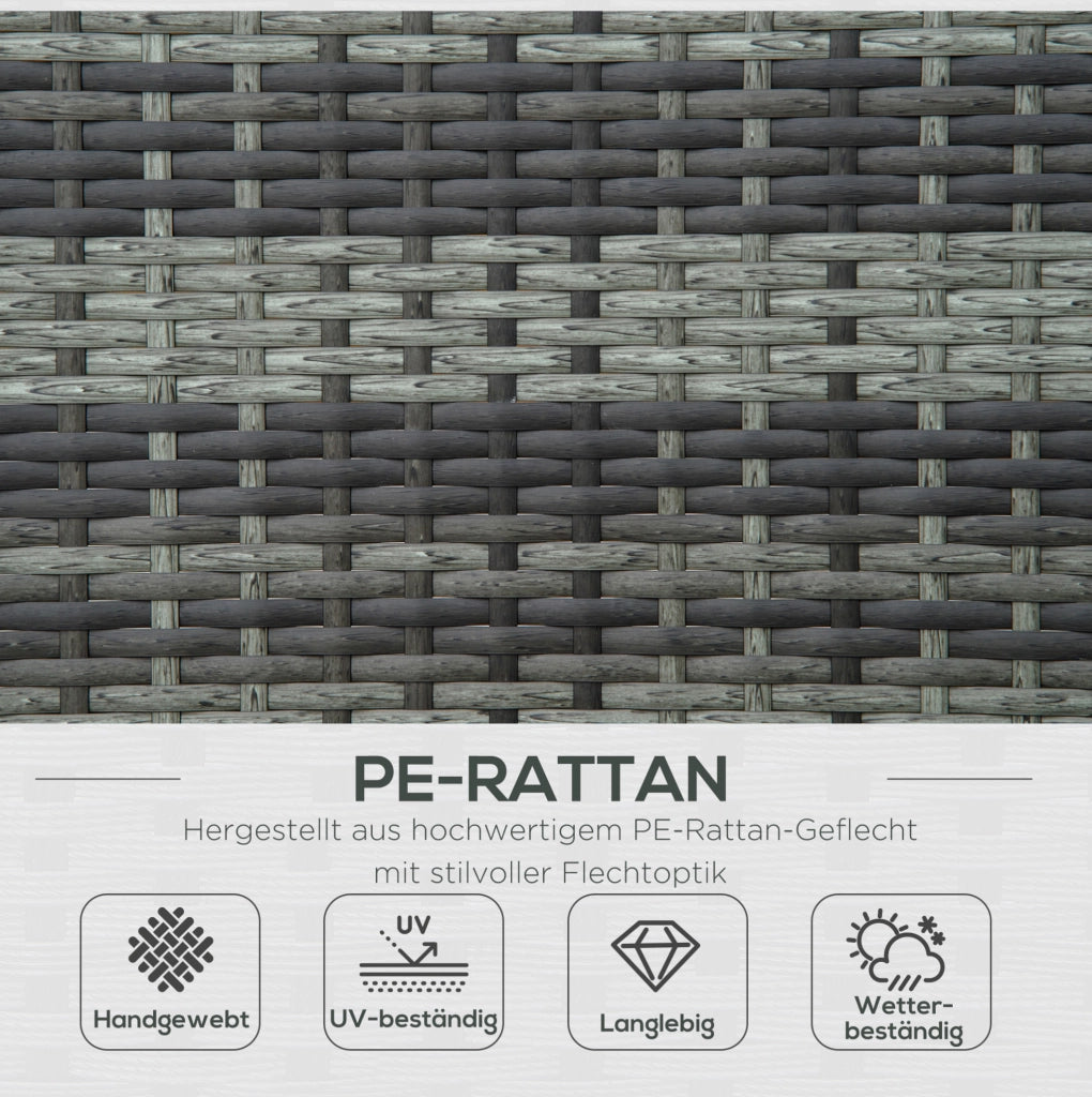 Sdraio da giardino in polyrattan per 2 persone con schienale regolabile a 5 posizioni, struttura in metallo 196x120x28 cm