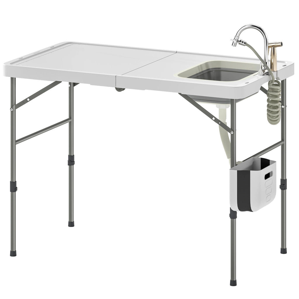 Tavolo da Pesca Pieghevole Regolabile ¨C Zephmum ¨C Grigio 120x60x90