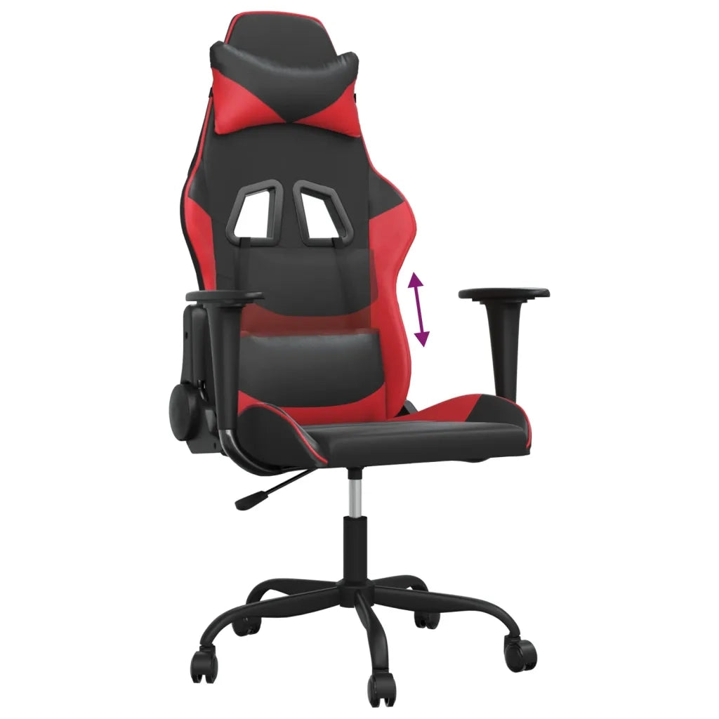 Sedia da Gaming | Sedia da e-sports Nera e Rossa in Similpelle