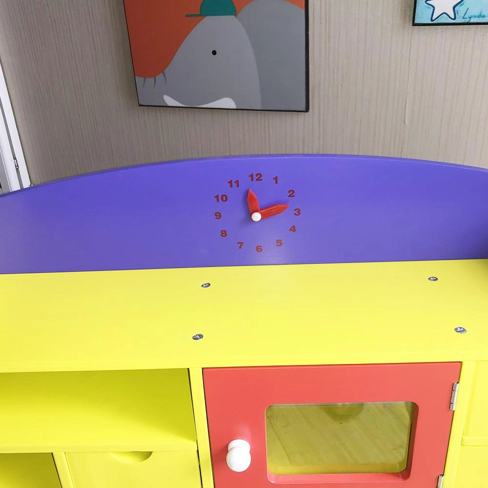 Cucina Legno Giocattolo per Bambini con Anta e Cassetti Lavagna Multicolore
