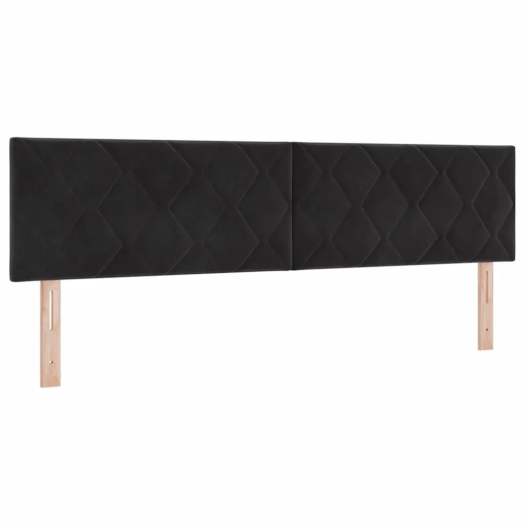 Letto a Sorgente LED con materasso Nero 180 x 200 cm Velluto
