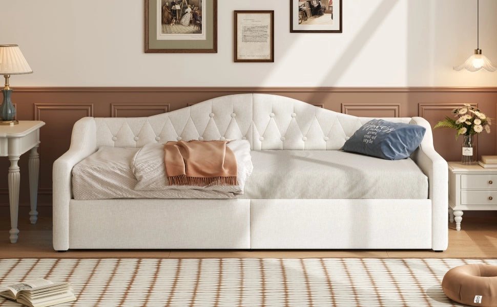 Daybed Imbottito 90x200 cm con LED; Beige