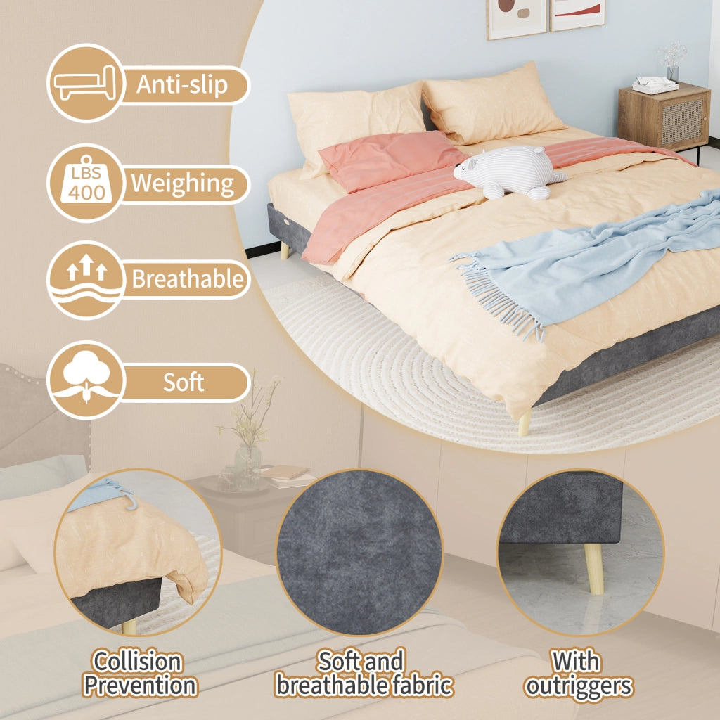 letto telaio grigio velluto olandese 160 x 200 cm