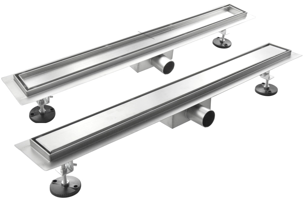 Canalina di scarico, doccia in acciaio inox, ispezionabile, piastrellabile Sicena Pavias 60x7cm (LxP)