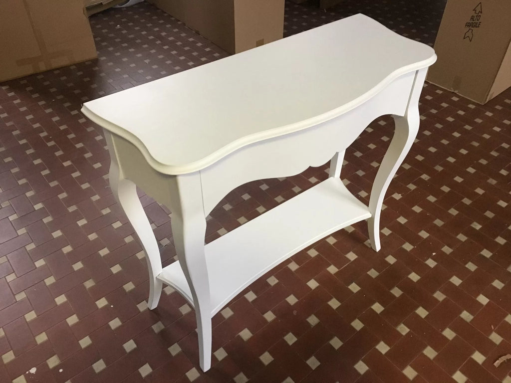 Consolle shabby chic bianco opaco con specchio (1283-1284) - Mobili 2G