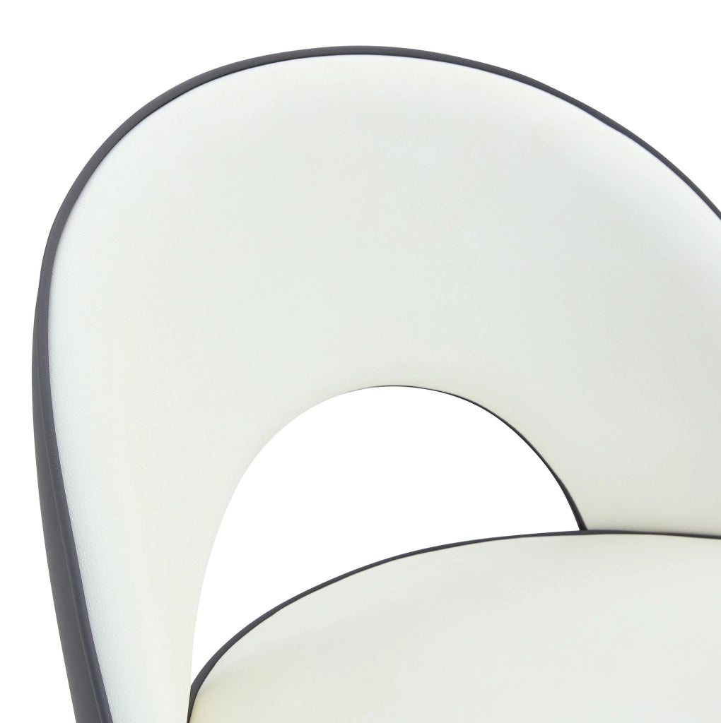 Set 2 sgabelli da bar girevoli 360° in PU grigio scuro e bianco HOMVRA