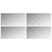 Gradini per Scale 4 pz | Tappetini per scale autoadesivi Argento 80 x 40 cm Alluminio