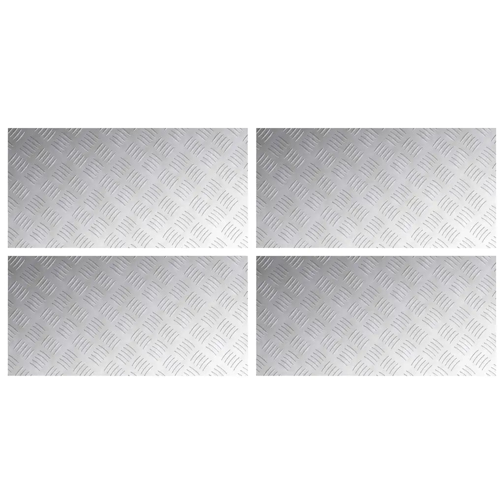 Gradini per Scale 4 pz | Tappetini per scale autoadesivi Argento 80 x 40 cm Alluminio