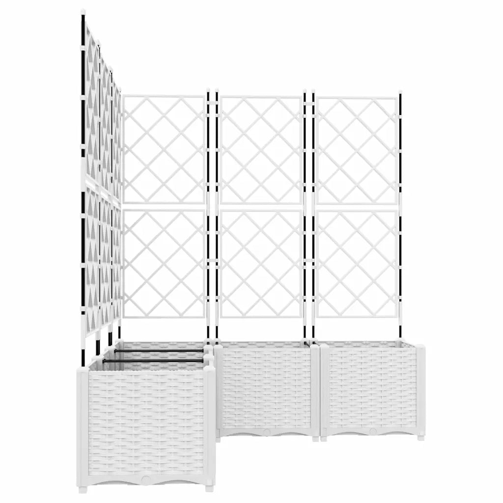 Vaso da giardino 5 pz-Set di 5 Fioriera da Esterno-Contenitore per Piante Bianco 120 x 120 x 143 cm Acciaio