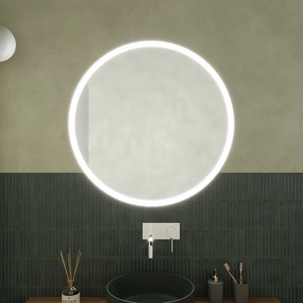 Specchio led Ø 70 cm touch screen luce calda/fredda | Beam