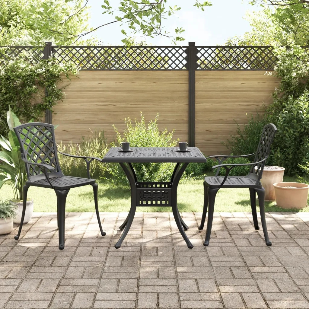 Set da Bistrot 3 pz Nero in Alluminio Pressofuso 3216346
