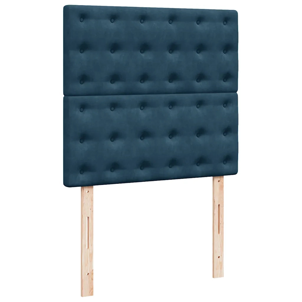 Giroletto a Molle con Materasso Blu Scuro 80x200 cm in Velluto 3292206