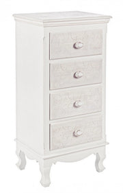 Cassettiera MDF Impiallacciato Bianco Stile Classico da Interno - ALBINE