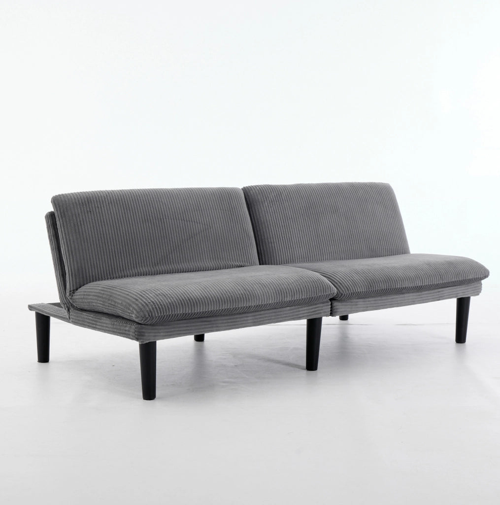 Divano 2 posti 167x84x67 cm grigio, schienale reclinabile 3 posizioni, velluto