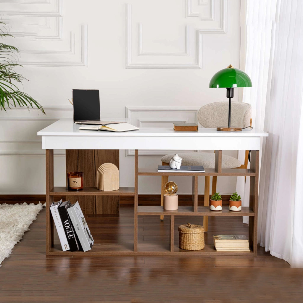 Altin, Scrivania Angolare, 130x120x72h cm Bianco