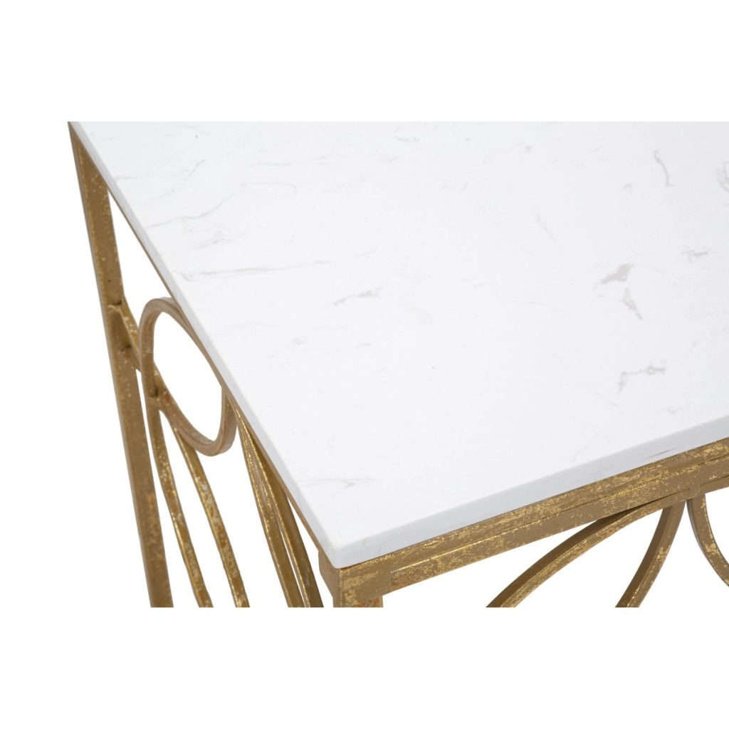 Tavolo Consolle VKH619, Oro, Marmo, 120x40x80 cm