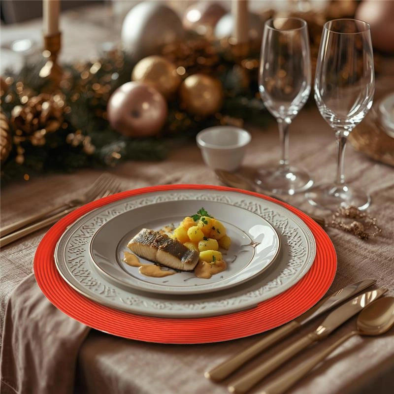 MA MAISON SET 6 PZ SOTTOPIATTO GLOSSY COLORE ROSSO - DIAMETRO 33 CM