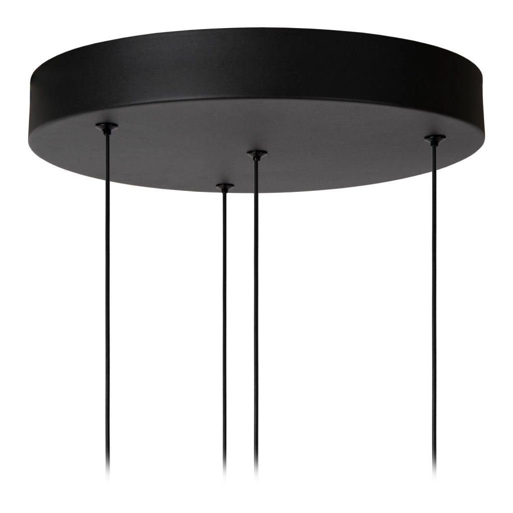 Lampada a sospensione TAMINO 4 luci LED nero vetro Lucide