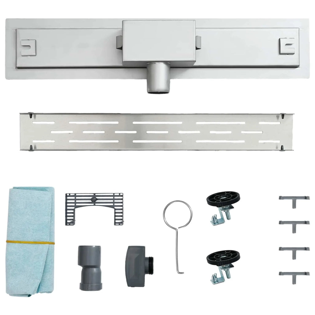 Drenaggio doccia con design a striscia Argento 100 cm CFW9934282