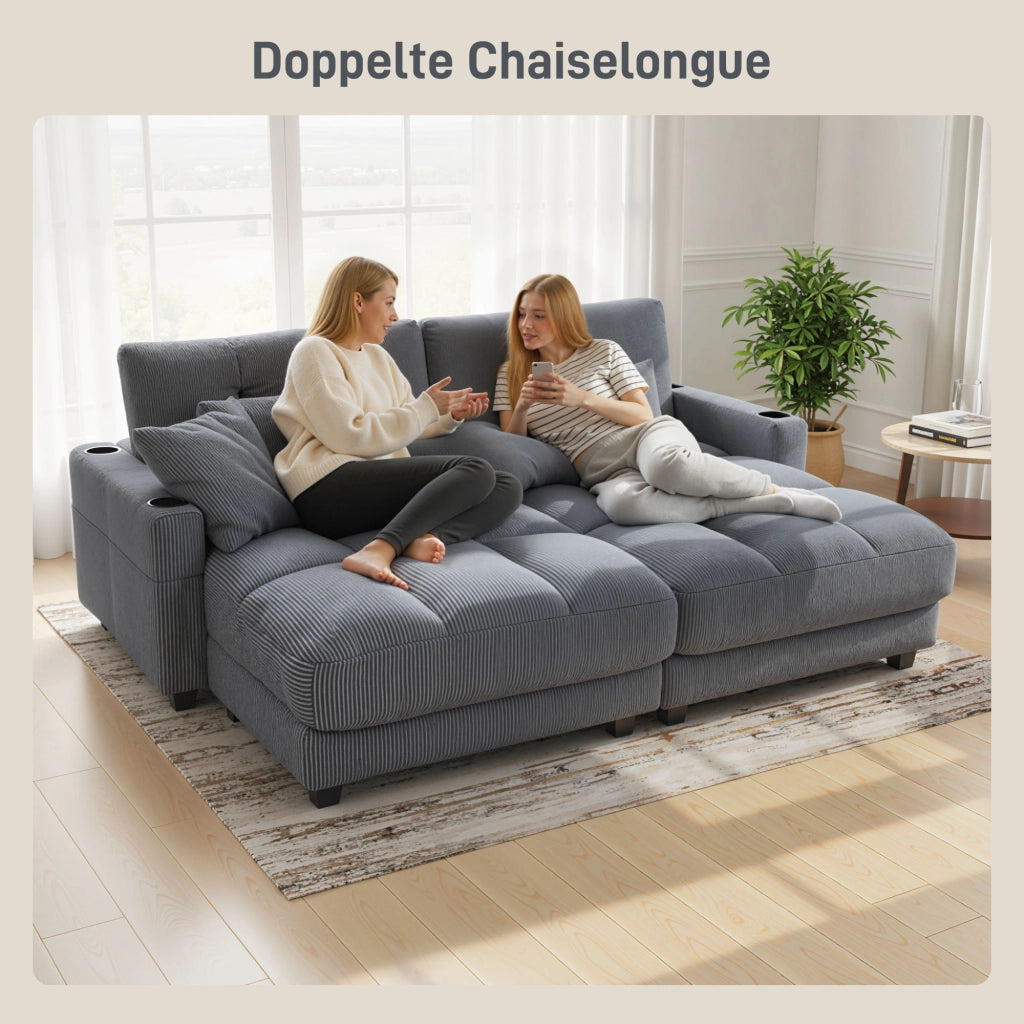 Divano letto con cuscino ¨C zephmum ¨C grigio