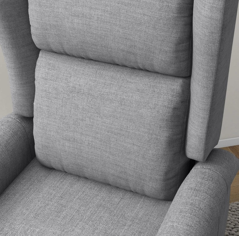 Poltrona Relax con Funzione Alzapersone e Recliner Elettrico, 72,5x94x109 cm, Grigio, Portata 200 kg