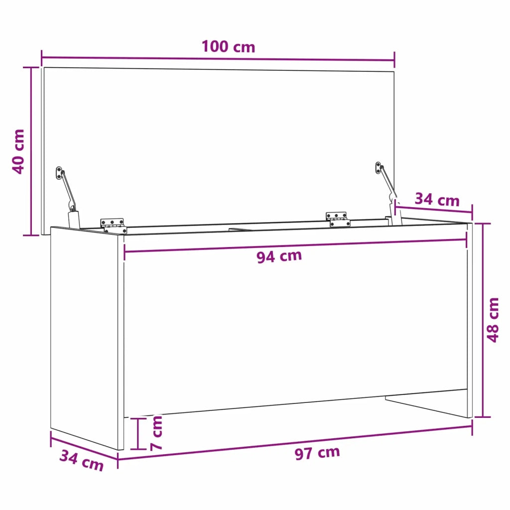 Cassa di stoccaggio Rovere Fumo 100 x 40 x 50 cm 8011271
