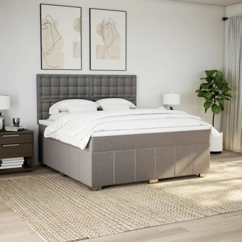 Giroletto a Molle con Materasso Tortora 180x200 cm in Tessuto 3294065