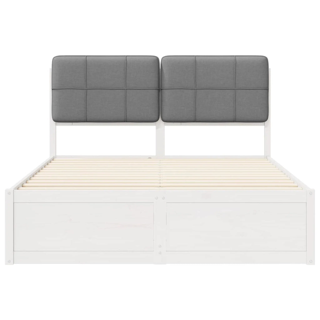 Letto con Testiera Rivestita Grigio chiaro 160 x 200 cm
