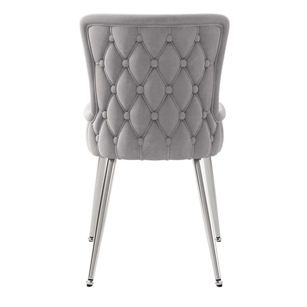 SEDIA in velluto grigio e argento Set da 6 pezzi