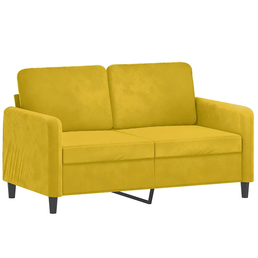 Set di Divani 2 pz con Cuscini Giallo in Velluto 3202000
