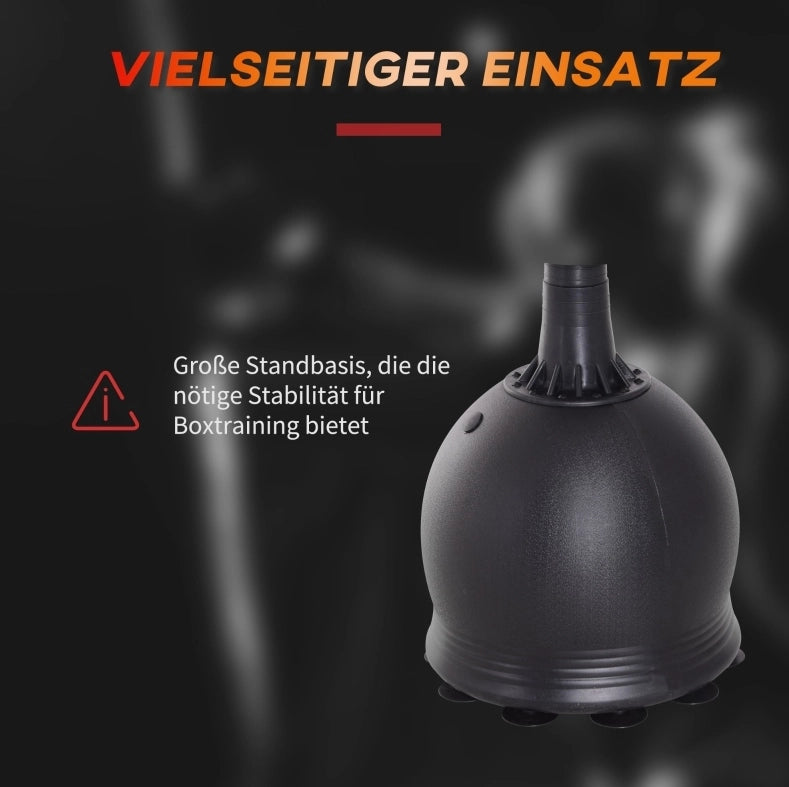 Sacco da boxe autoportante ULEVR 165 cm con base zavorrabile e ventose, nero