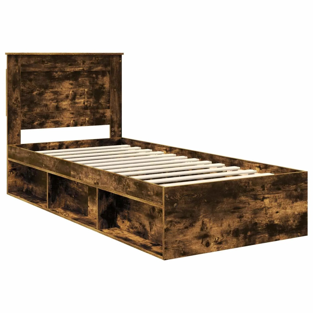 Struttura del letto Rovere fumé 100 x 200 cm Pino massello 3410124