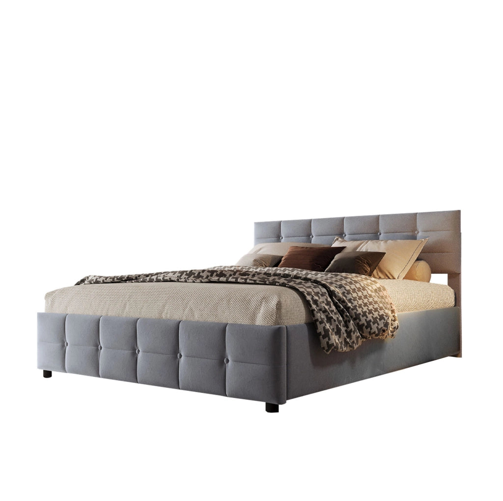 Letto imbottito 180x200 con rete e sollevamento idraulico