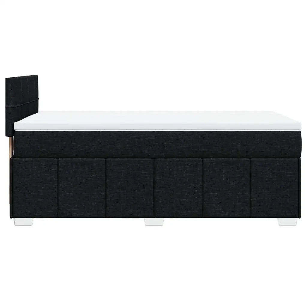 Giroletto a Molle con Materasso-Struttura Letto Nero 80x200 cm inTessuto 537793