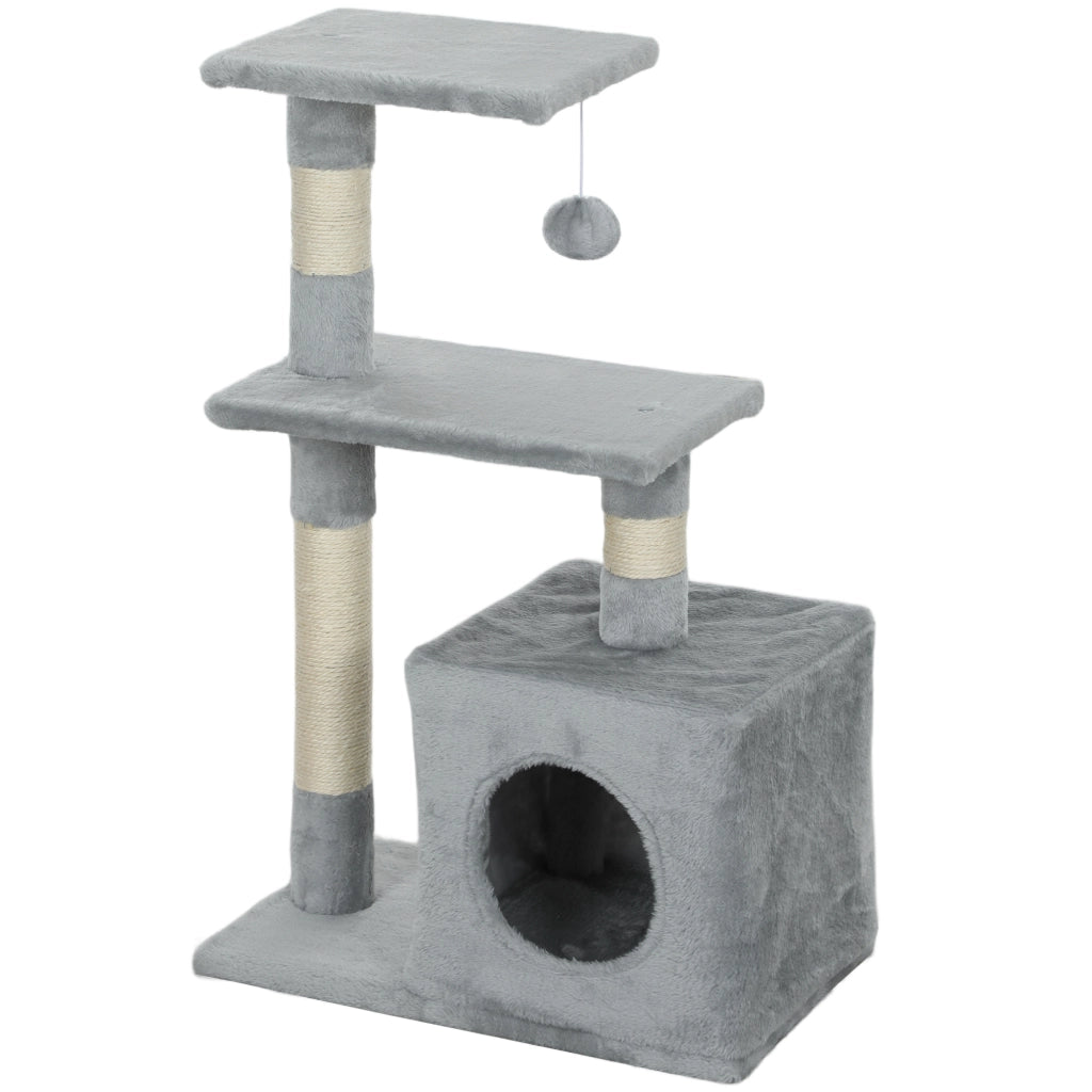 Tiragraffi per Gatti con Sisal e Ripiani ¨C zephmum ¨C 50x30x81,5 cm Grigio