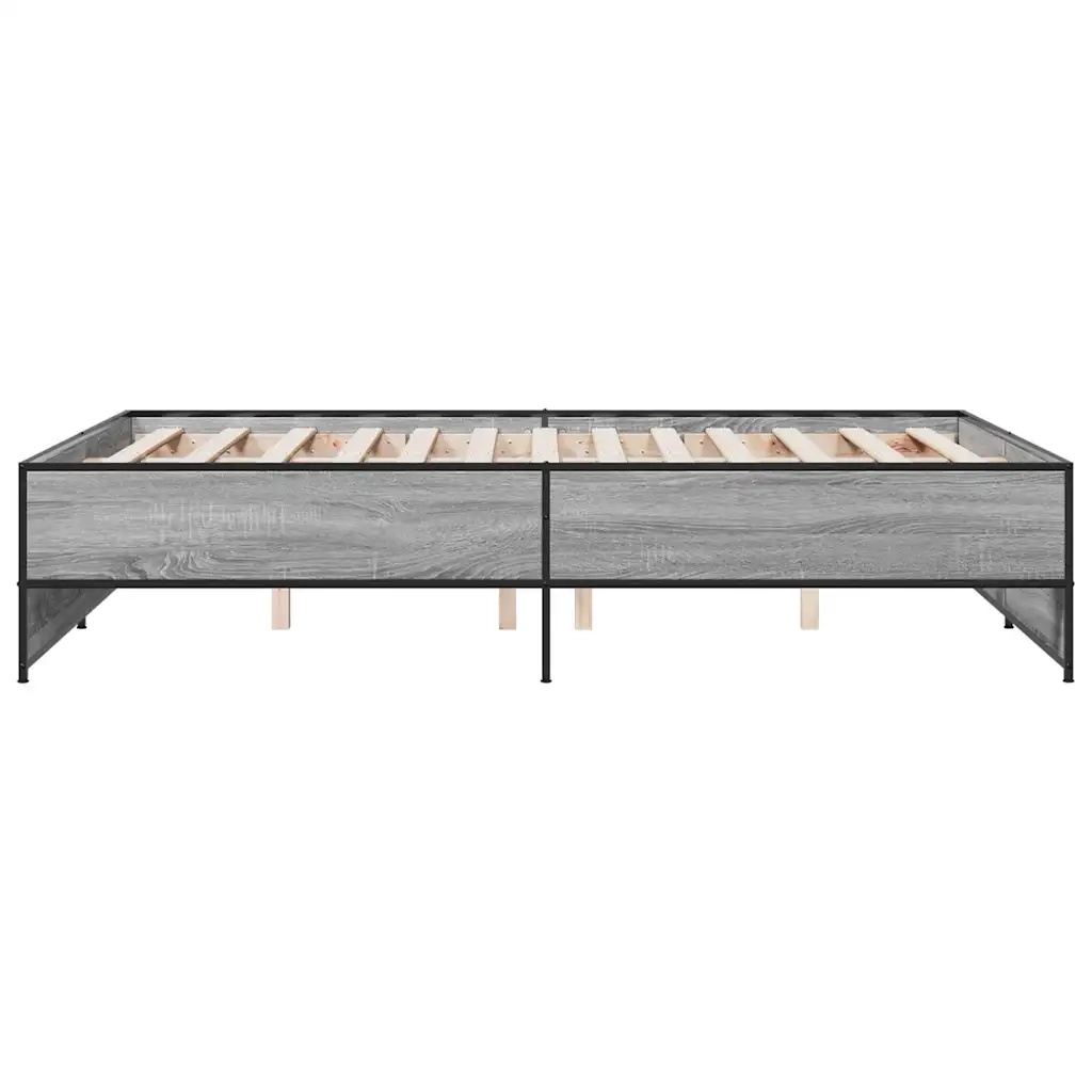 Giroletto-Struttura Letto Grigio Sonoma 140x190 cm in Legno Multistrato Metallo 938317