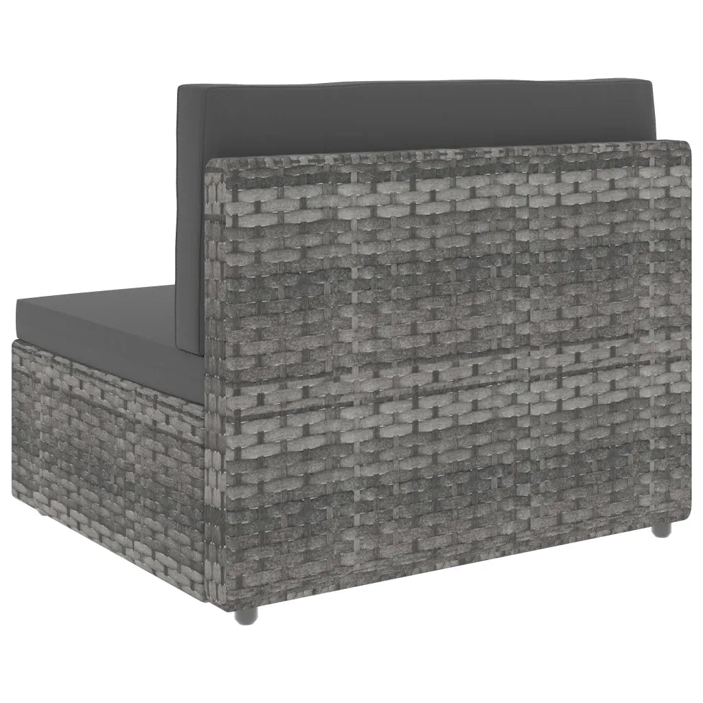 Divano Modulare a 2 Posti in Polyrattan Grigio 49524