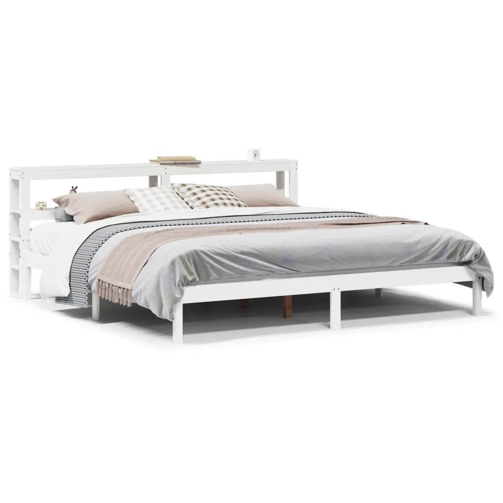 Letto senza Materasso-Struttura Letto Bianco 180x200 cm Legno Massello di Pino 816289