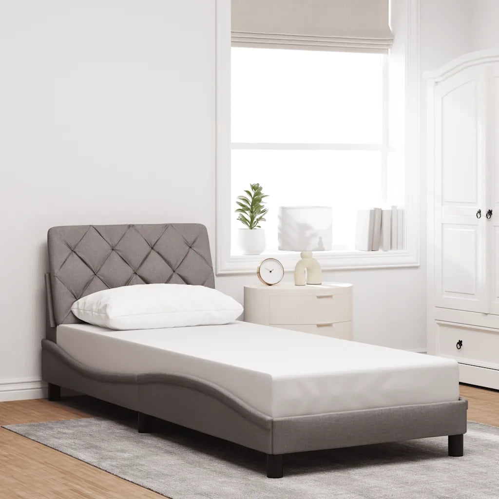 Giroletto senza Materasso-Struttura Letto Tortora 90x200 cm Tessuto 128984