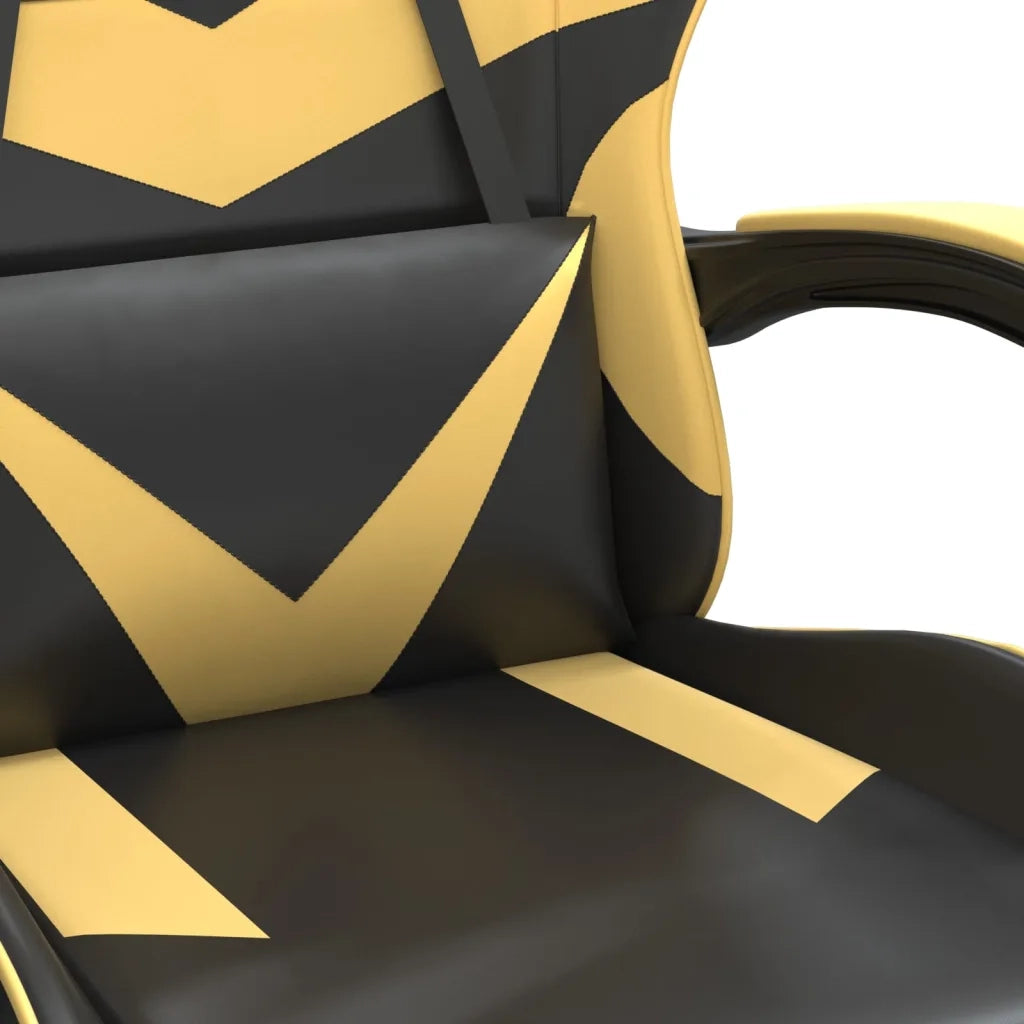 Sedia da Gaming | Sedia da e-sports Girevole Nera e Oro in Similpelle