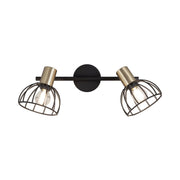 LÚZETE - LAMPADA DA PARETE 2 LUCI NERO OPACO GABRIELLE