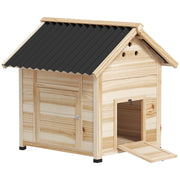 Casetta per Anatre da Esterno con Rampa, Fondo Rimovibile e Fori di Ventilazione, 78x90x92 cm, Legno