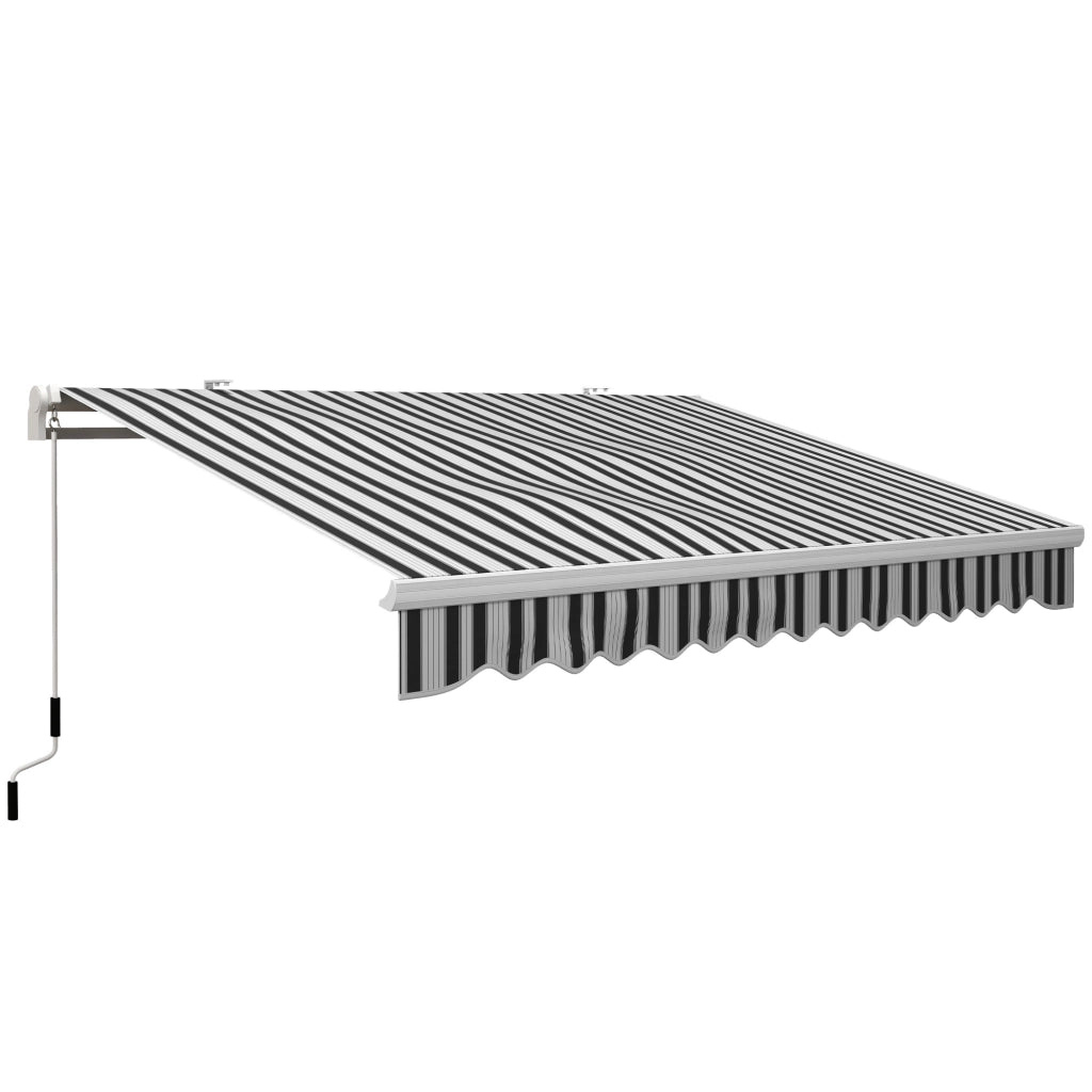 Tenda da sole a cassonetto manuale con manovella da 1.5 m telaio in alluminio bianca per finestre porte e terrazze