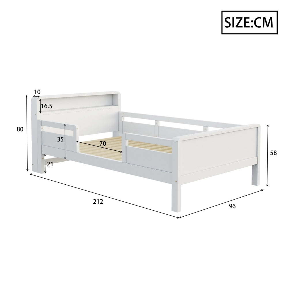 letto in legno bianco 90 x 200 cm