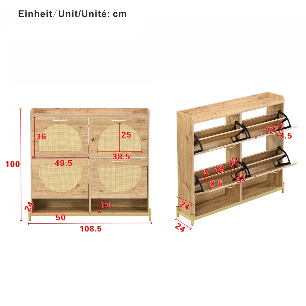 Scarpiera salvaspazio in MDF 108,5x24x100 cm