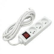 Prolunga elettrica 3 prese 3 m con interruttore Ecolight