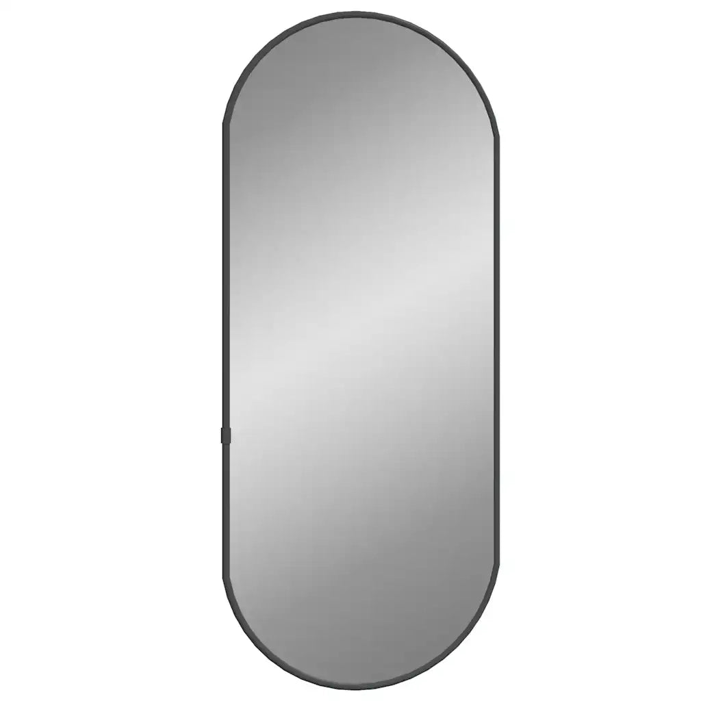 Specchio da Parete-Specchio a Muro-Specchio Decorativo Nero 60x25 cm Ovale