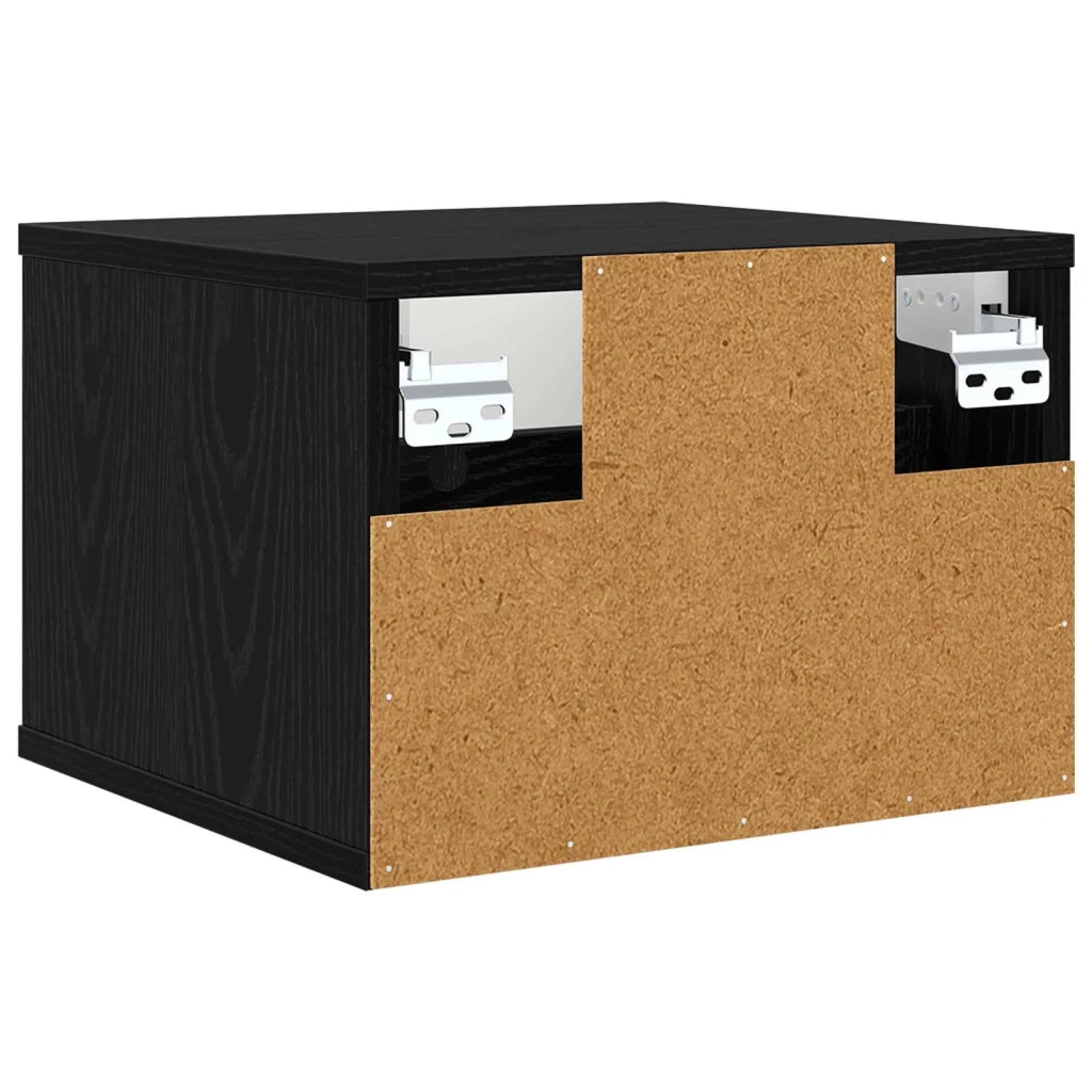 Mobiletto da comodino a parete WIJHE Rovere Nero 8007451