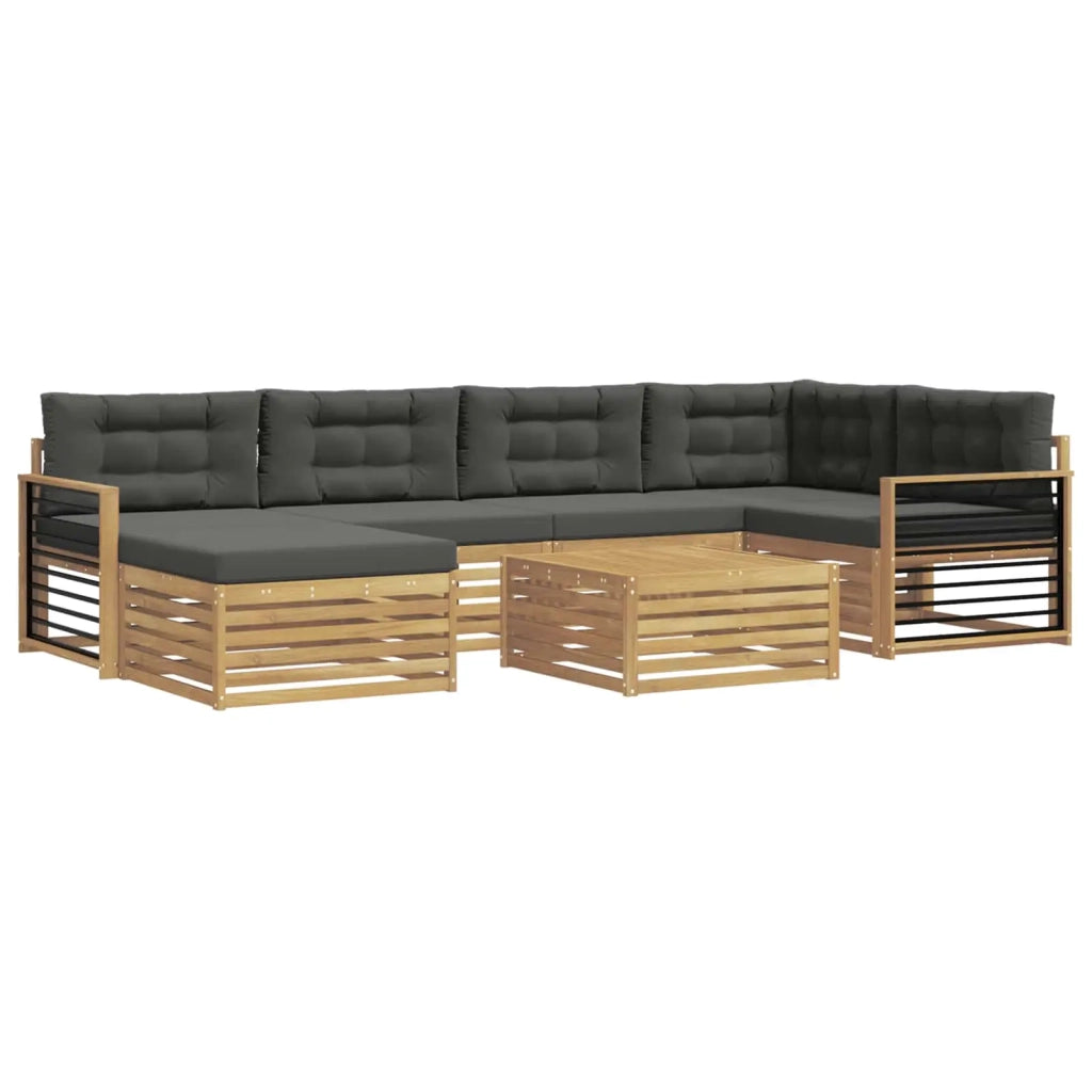 Set di divani da esterno 7 pz Bianco e Antracite 3390817