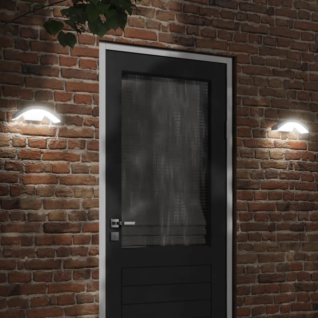 Applique per Esterni con LED 2 pz Bianche Alluminio Pressofuso 4006281